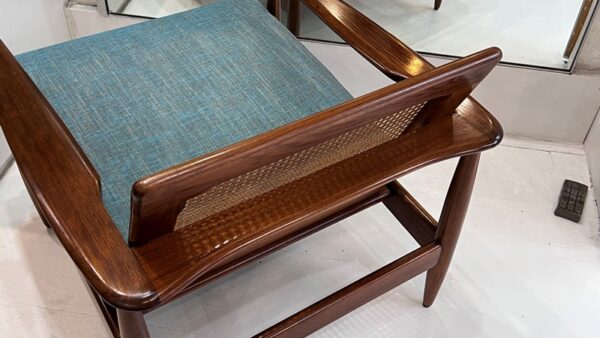 Wrap-Around PARKER Armchair with Rattan Back -RARE - Image 2
