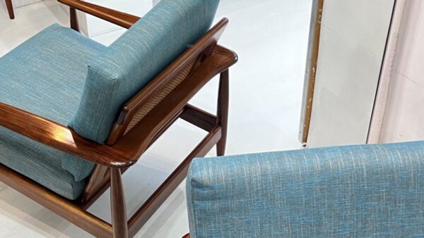 Wrap-Around PARKER Armchair with Rattan Back -RARE - Image 3