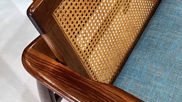 Wrap-Around PARKER Armchair with Rattan Back -RARE - Image 4