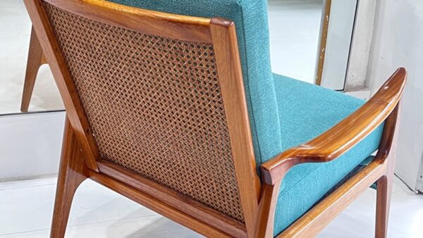 Don Rex armchair with Rattan Back Mid-Century *Pair available* - Image 7