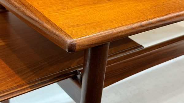 Rare Danish Mid-Century Coffee Table with Twin Extendable magazine shelves - Image 11