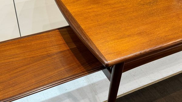 Rare Danish Mid-Century Coffee Table with Twin Extendable magazine shelves - Image 6