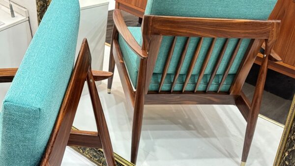 Scandinavian Slats Back Armchair - Pair Available