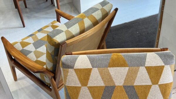 Don Rex armchair Rattan back Mid-Century Restored