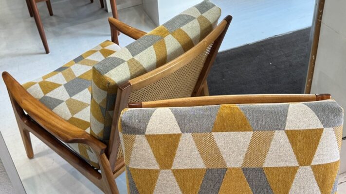 Don Rex armchair Rattan back Mid-Century Restored