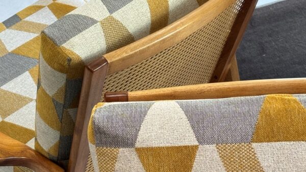 Don Rex armchair Rattan back Mid-Century Restored - Image 6
