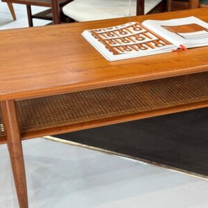 Parker XL Nordic Coffee Table with Rattan Shelf