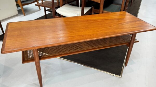 Parker XL Nordic Coffee Table with Rattan Shelf - Image 2