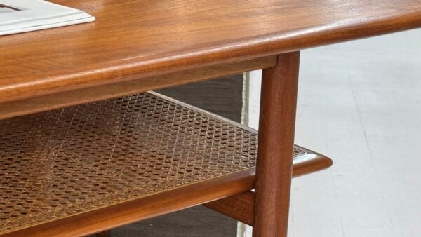 Parker XL Nordic Coffee Table with Rattan Shelf - Image 3