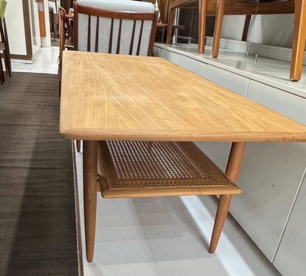 Parker XL Nordic Coffee Table with Rattan Shelf - Image 6