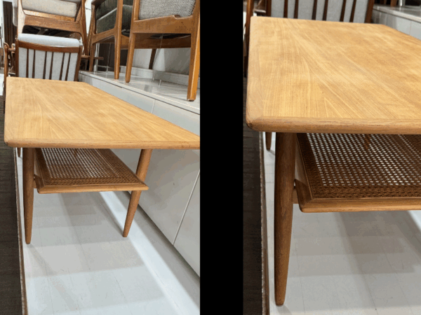 Parker XL Nordic Coffee Table with Rattan Shelf - Image 7